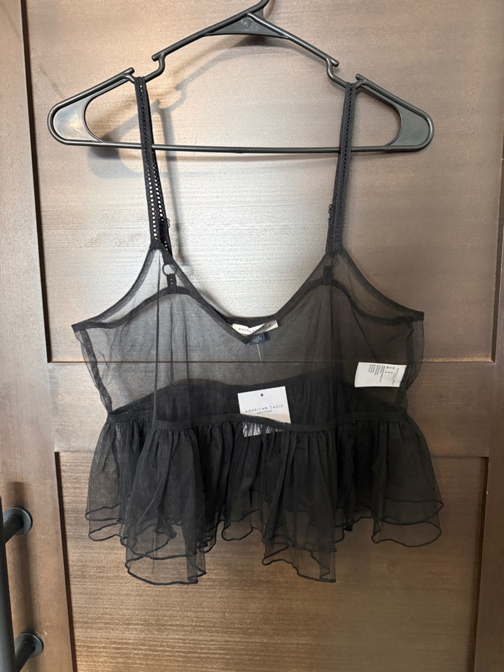NWT American Eagle Outfitters Black Sheer V-Neck Camisole